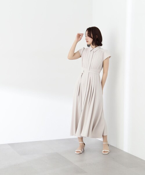 「NATURAL BEAUTY BASIC」 半袖ワンピース MEDIUM ネイビー レディース_画像8