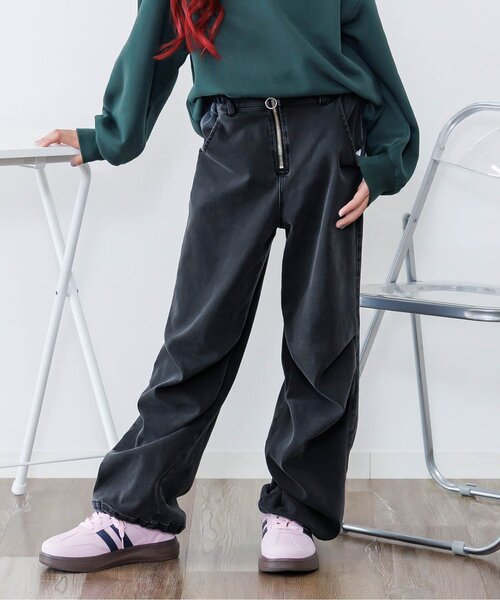 algy（アルジー） パンツ あったかフロントジップワイドパンツ キッズ