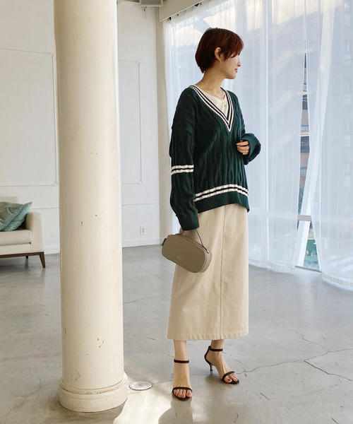 「IENA」 タイトスカート 36 ベージュ レディース_画像3