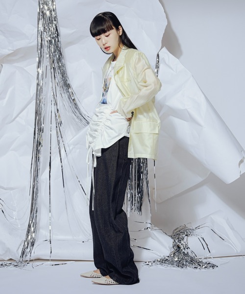 「Ezick」 テーラードジャケット FREE レモンイエロー レディース_画像4