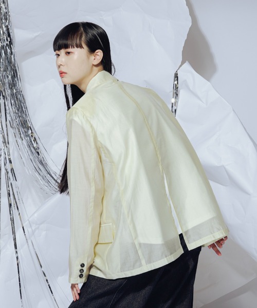「Ezick」 テーラードジャケット FREE レモンイエロー レディース_画像8