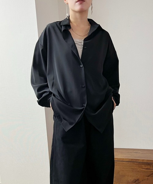 GREENHOX ブラウス シャツ サイドタックレギュラーカラーシャツ