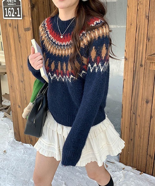 gossip!ロサンゼルス ニット セーター ノルディックパターン ルーズ