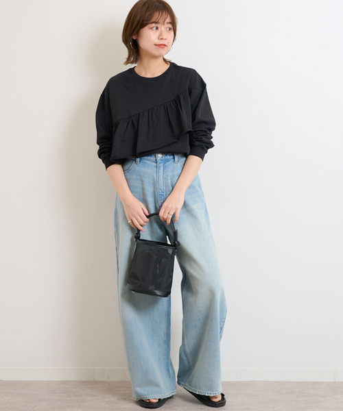 「JOURNAL STANDARD relume」 長袖カットソー FREE ブラック レディース_画像2