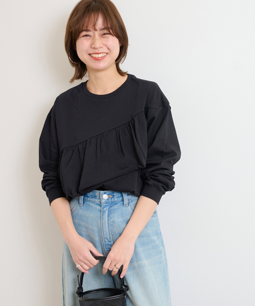 「JOURNAL STANDARD relume」 長袖カットソー FREE ブラック レディース_画像5