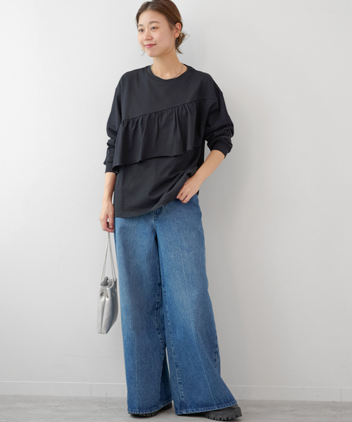 「JOURNAL STANDARD relume」 長袖カットソー FREE ブラック レディース_画像9