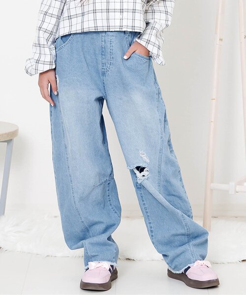 algy（アルジー） ワイドパンツ パンツ デニムカーブパンツ キッズ