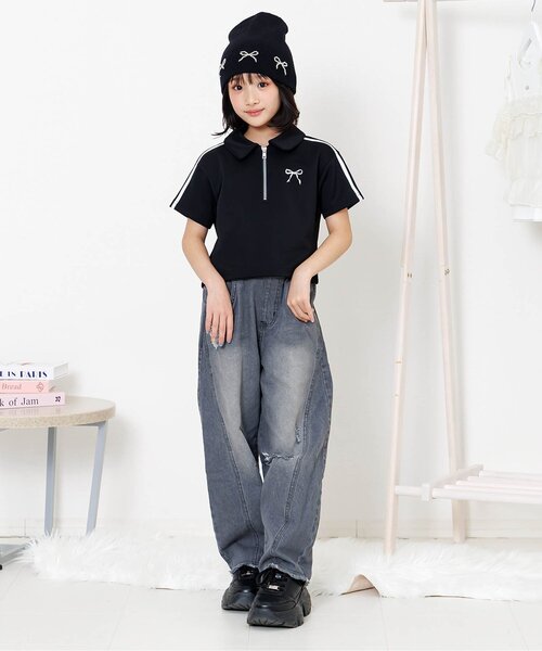 algy（アルジー） ワイドパンツ パンツ デニムカーブパンツ キッズ