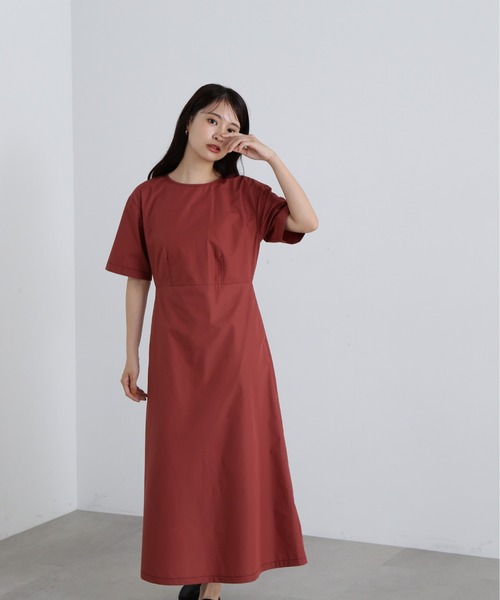 【未使用品】45R 赤 カットソーワンピース 半袖 N.Natural Beauty Basic（エヌ ナチュラルビューティーベーシック
