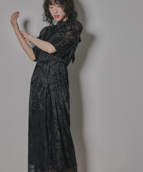 「niana」 半袖ワンピース M ブルー レディース_画像3