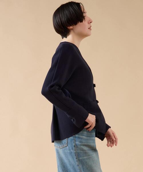 「martinique」 ニットカーディガン FREE ネイビー レディース_画像4