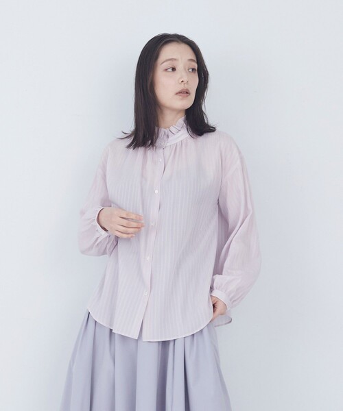 美品 ADIEU TRISTESSE アデュートリステス ハイネックブラウス ADIEU TRISTESSE（アデュートリステス） ブラウス シャツ ストライプ