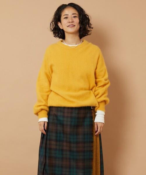 「Freada」 長袖ニット フリ- グレー レディースの画像