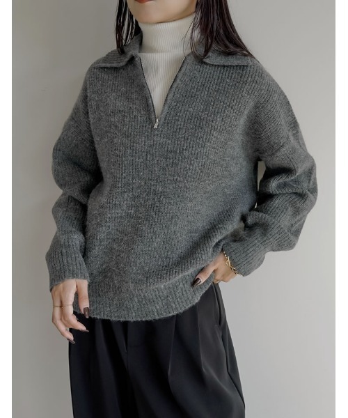 「Re:EDIT」 長袖ニット MEDIUM グレー レディース_画像6