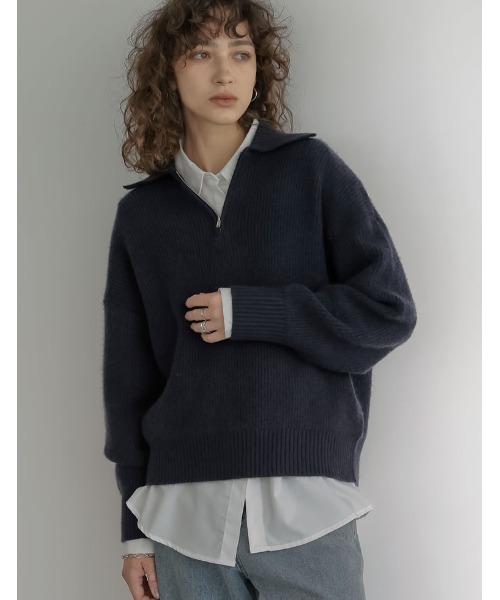 「Re:EDIT」 長袖ニット MEDIUM グレー レディース_画像7