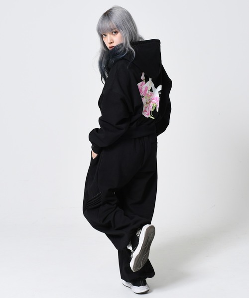 「OY」 ジップアップパーカー FREE グレー レディース_画像3