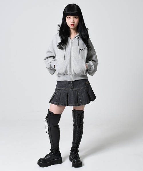 「OY」 ジップアップパーカー FREE グレー レディース_画像5