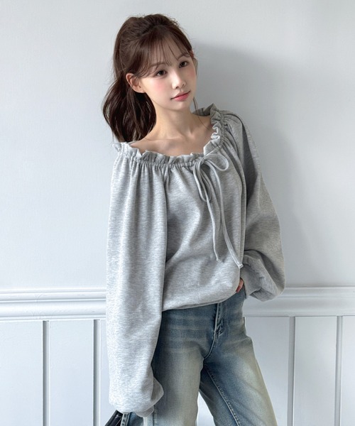 【美品】  m.u Japoness / エムユー | CLASSY RAGLAN SWEAT トレーナー | ブラック/ベージュ | レディース M Maglie le cassetto×吉田理紗》クチュールシルエットワンピース｜M