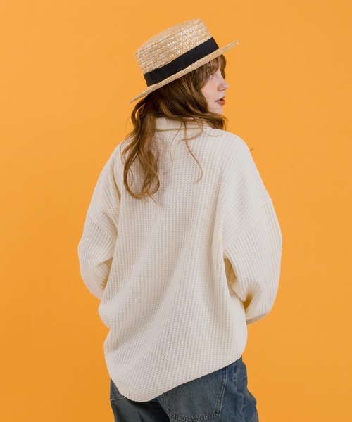 「MUHET」 長袖ポロシャツ MEDIUM アイボリー レディース_画像8