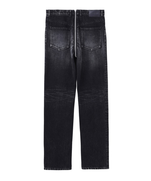 ジーンズ WASHED DENIM ZIPPED PANTS メンズの画像
