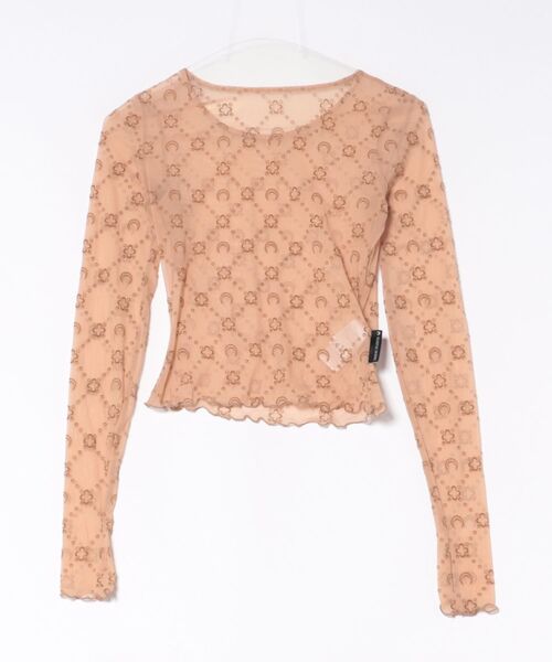 MARINE SERRE（マリーンセル） tシャツ MOONOGRAM MESH FLOCK LS