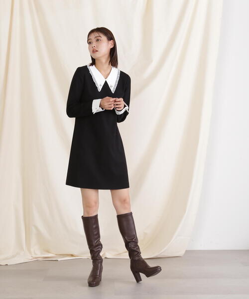 「JILL by JILL STUART」 長袖ワンピース MEDIUM ブラック レディースの画像