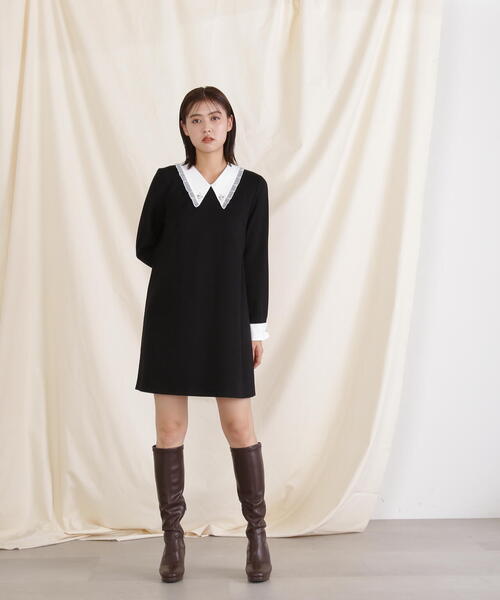「JILL by JILL STUART」 長袖ワンピース MEDIUM ブラック レディースの画像