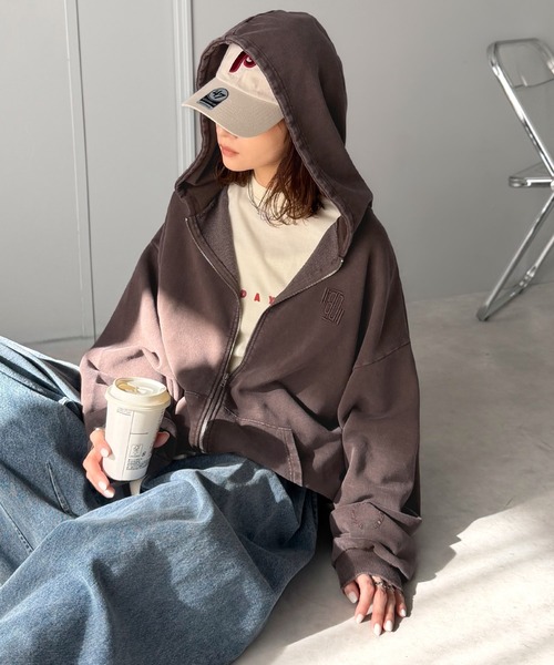 Java ジップアップパーカー MEDIUM チャコール レディース : ZOZOTOWN
