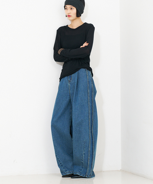 「NOMINE」 デニムパンツ M チャコールグレー レディース_画像2