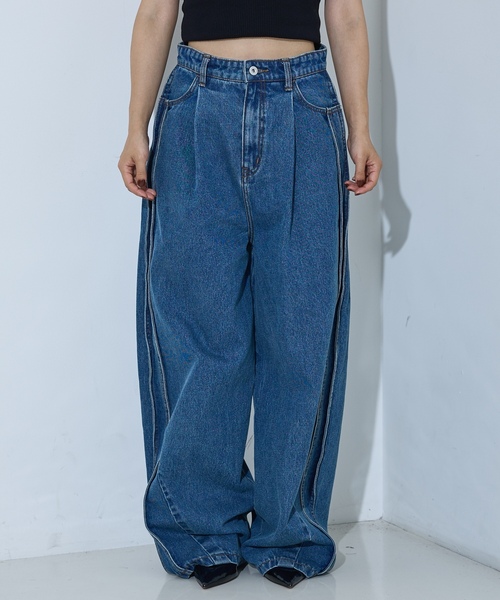 「NOMINE」 デニムパンツ M チャコールグレー レディース_画像3
