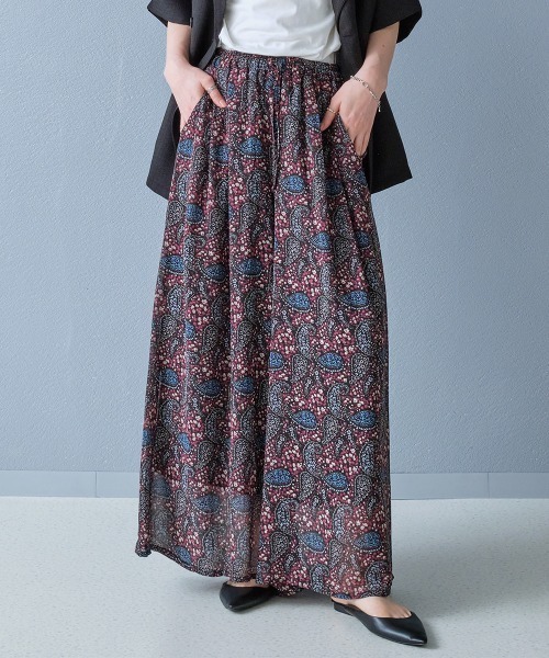 ワイドパンツ パンツ ペイズリー柄 シアースカーチョ スーパーワイド