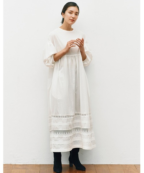 「avecmoi」 長袖ワンピース MEDIUM ホワイト レディース_画像8