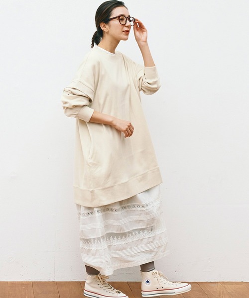 「avecmoi」 長袖ワンピース MEDIUM ホワイト レディース_画像9