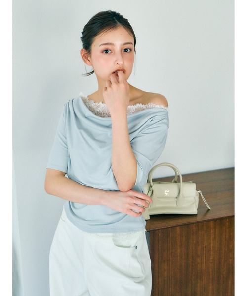 SNIDEL（スナイデル） tシャツ 「USAGI ONLINE限定」レーストリム