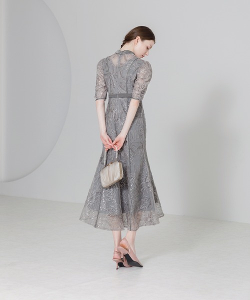 「Leja」 半袖ワンピース MEDIUM グレー レディース_画像4