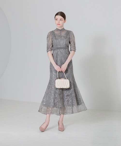 「Leja」 半袖ワンピース MEDIUM グレー レディース_画像9