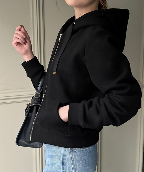 「junoah」 ジップアップパーカー X-LARGE グレー レディース_画像6