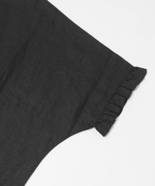 かぐれ ワンピース 半袖 「2サイズ展開」リネンフリルスリーブ