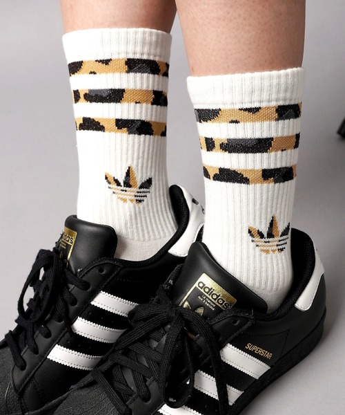 アディダスオリジナルス　レオパード クルーソックス Size S　2足PAC adidas（アディダス） くるぶし 靴下 「adidas/アディダス」レオパード