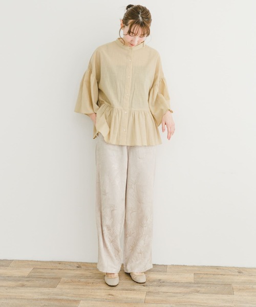 「ITEMS URBANRESEARCH」 7分袖ブラウス FREE ベージュ レディース_画像5