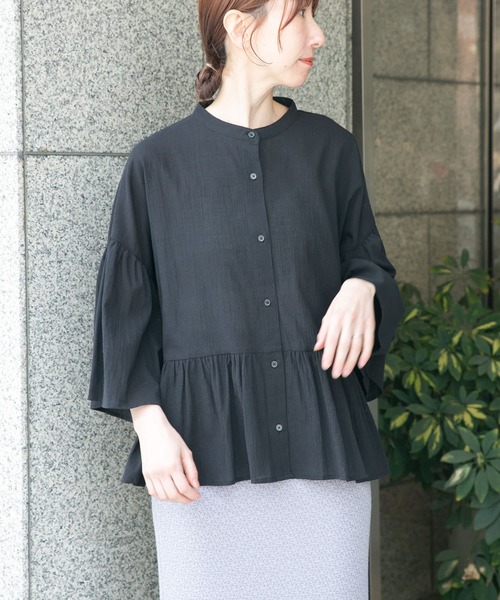 「ITEMS URBANRESEARCH」 7分袖ブラウス FREE ベージュ レディース_画像7