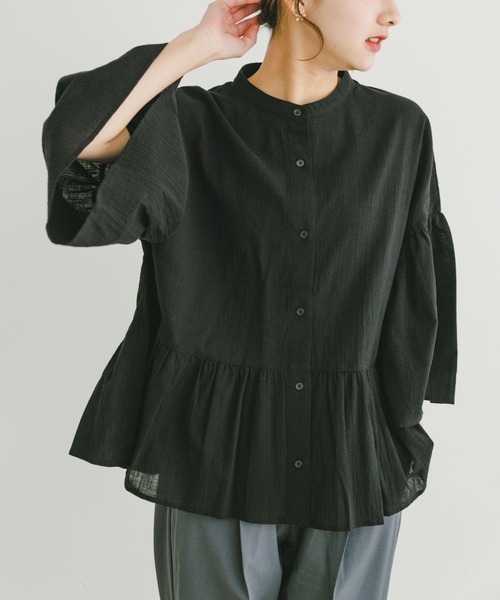 「ITEMS URBANRESEARCH」 7分袖ブラウス FREE ベージュ レディース_画像9