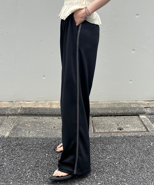 「junoah」 スラックス MEDIUM ブラック レディース_画像4