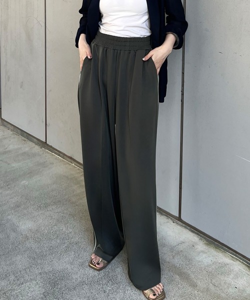 「junoah」 スラックス MEDIUM ブラック レディース_画像5