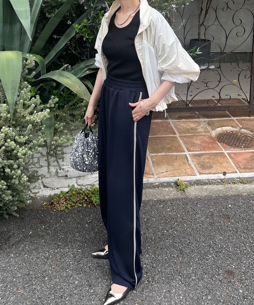 「junoah」 スラックス MEDIUM ブラック レディース_画像8