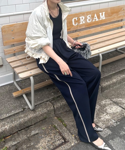 「junoah」 スラックス MEDIUM ブラック レディース_画像9
