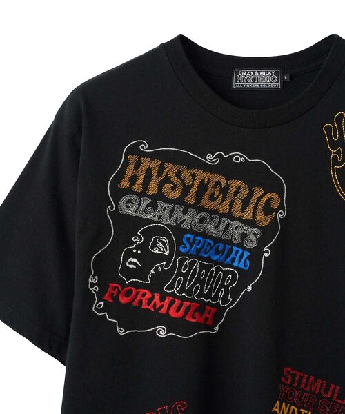 ヴ*ム様 HYSTERIC GLAMOUR 刺繍 Tシャツ ブラック M HYSTERIC GLAMOUR（ヒステリックグラマー） tシャツ HYSTERIC SCRATCH