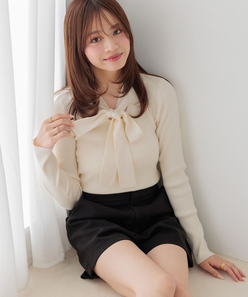 ニット セーター リボンピタニット　1075101 レディース | Heather | 04
