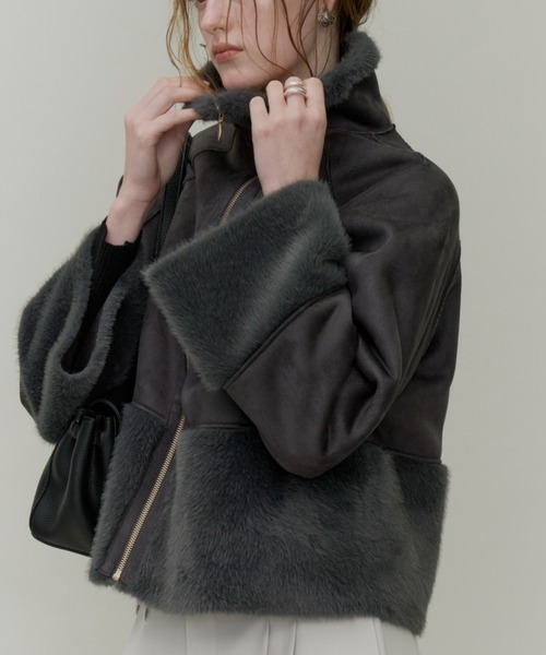 Plumel ムートンコート ボアコート Fur ＆ Mouton Flare Short Coat