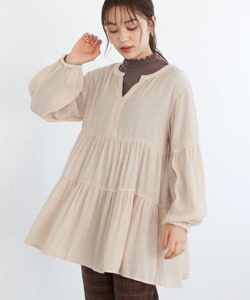 チュニック シアークレープティアードチュニック *1,749円